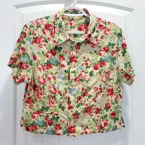 LUA Women’s Vintage floral crop top, Size Large